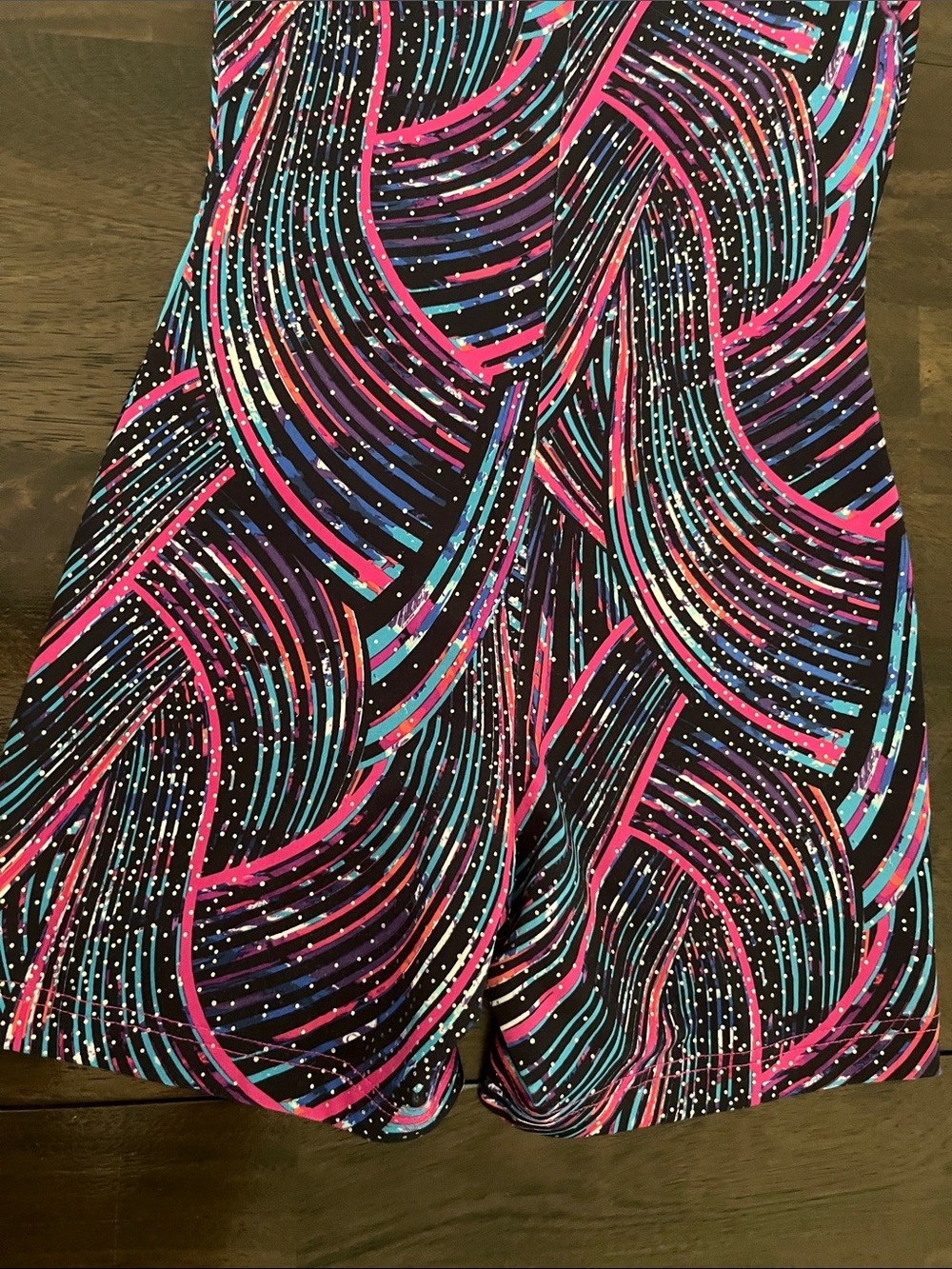 Large Pink Turquoise Patterned One-Piece Activewear Leotard Dance Gymnastics L - Picture 10 of 10